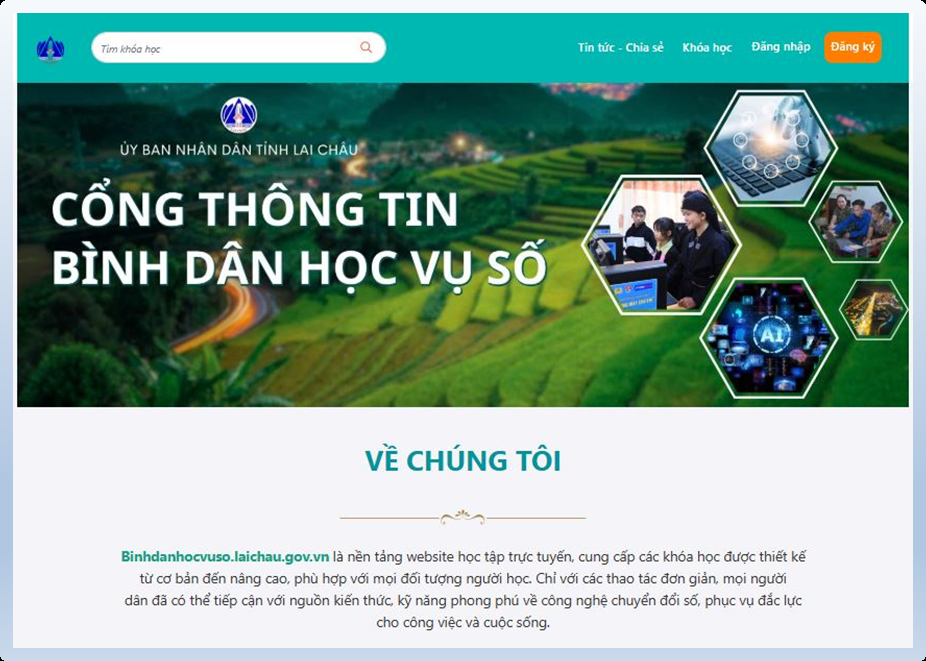 Hướng dẫn sử dụng Cổng Thông tin bình dân học vụ số tỉnh Lai Châu